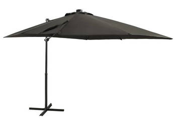 Parasol wiszący z lampkami LED i słupkiem antracytowy 250 cm WM-312322