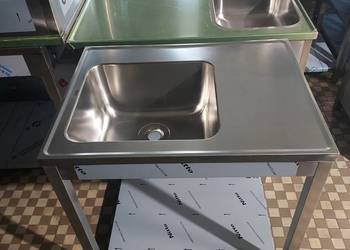 Zlew gastronomiczny z komorą gospodarczą 80x60x85 z półką