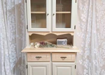 Kredens kuchenny drewniany bukowy beżowy prowansalski rustykalny DOWÓZ