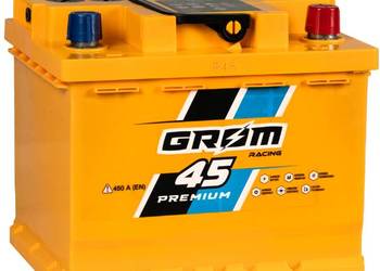Akumulator 45Ah 450A EN Grom Racing  PRAWY PLUS