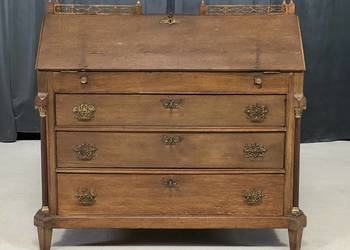 Sekretarzyk dębowy neorenesansowy, koniec XIX w., galeryjka