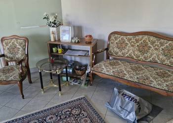 Zestaw mebli kanapa fotele ława drewniane