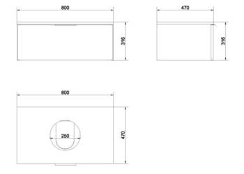 szafka z umywalka 80 LAREDO CASPIA design