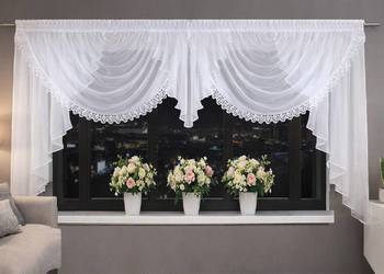 Krótka firana lambrekin na karnisz 280-290 cm, firany szyte na wymiar sklep