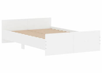 Rama łóżka z wezgłowiem i zanóżkiem biała 120x200 cm WM-3203740