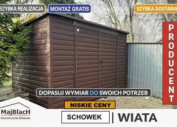 BRĄZOWY mały Schowek Ogrodowy – Altanka – Wiatka – Garaż  – Maj-BlacH