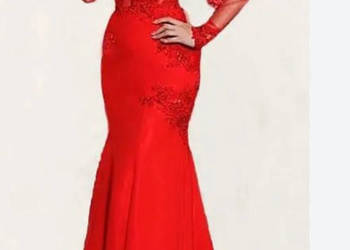 Czerwona koronkowa sukienka midi L/XL Lou Marina roz 40/42