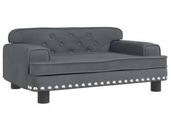vidaXL Legowisko dla psa, ciemnoszare, 70x45x30 cm, aksamit(SKU:171884)
