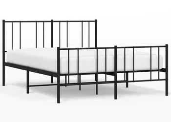 Łóżko Metalowe Czarne Rama Łóżka Ze Stelażem 135x190cm WM-352497