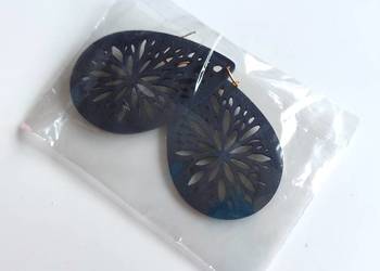 Nowe kolczyki drewniane kropelki