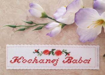 Zakładka do książki handmade Dzień Babci prezent haft