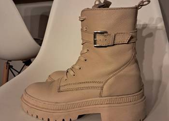 beżowe botki rozmiar 38 stan bdb- , 3 razy założone