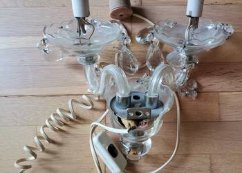 240. KINKIET szklany, PRL! Sprawny ale zmęczony wiekiem