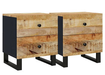 Szafki nocne 2 szt. 40x33x46 cm lite drewno mango WM-345215