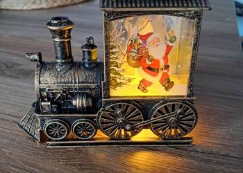 nowa podświetlana ozdoba bożonarodzeniowa lokomotywa, wys 11 cm, dł 14 cm