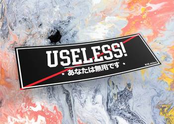 Naklejka K13 + USELESS 15 x 5 cm drift slap K13