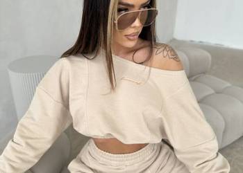 Komplet BIG ENERGY beżowy dres LA MANUEL M/L