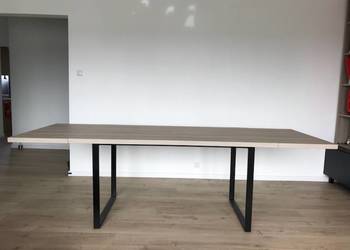 Stół typu LOFT z dwoma dostawkami, konstrukcja czarny mat