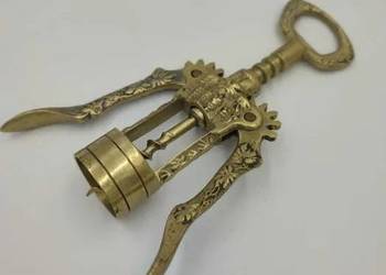 Korkociąg mosiężny, włoski vintage