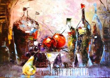 Kowalik - Martwa natura - 70x50cm Abstrakcja Obraz Olejny