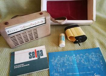 Radio Selga z ładowarką akumulator i dokum.  ZSRR, lata 60. | Sprawne