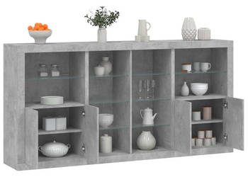 Szafka z oświetleniem LED szarość betonu 202x37x100 cm WM-3209187