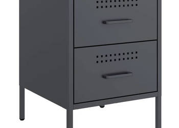 Szafka nocna antracytowa 36x39x505 cm stal WM-842926