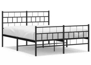 Łóżko Metalowe Czarne Rama Łóżka Ze Stelażem 120x200cm WM-355675