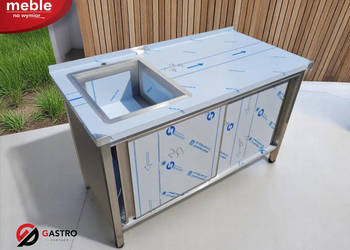 Zlew gastronomiczny 1-komorowy zabudowany szafką 1700x700x850 mm