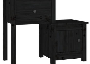 Szafki nocne 2 szt. czarne 795x38x655 cm drewno sosnowe WM-814548