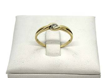 Złoty Pierścionek Próby 585 1,47g Rozmiar 14 Diament Certyfikat