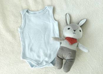 Niebieskie body noworodek 56 bawełna niemowlęce newborn