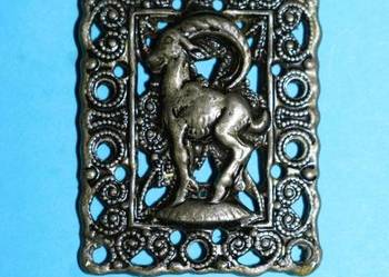 Koziorożec - metalowa zawieszka zodiakalna - unikatowa