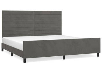 Rama łóżka bez materaca ciemnoszara aksamitna 200x200 cm WM-3125837