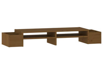 Podstawka na monitor miodowy brąz 100x275x15 cm lita sosna WM-813972