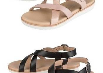 Sandały damskie skóra naturalna 39/40/41 nude pudrowy