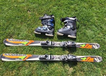 Narty Rossignol 140 cm – zestaw (narty, buty, kijki)