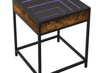 Stolik kawowy z LED Infinity przydymiony dąb 40x40x51 cm WM-847674