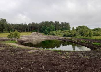Kopanie, pogłębianie stawów, usługi koparką linową KM-251, long