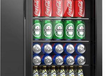 WIE Mini lodówka do napojów z regulowanymi półkami mała lodówka, cicha