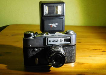 Aparat Rosyjski CCCP FED B5 + lampa błyskowa zabytek antyk