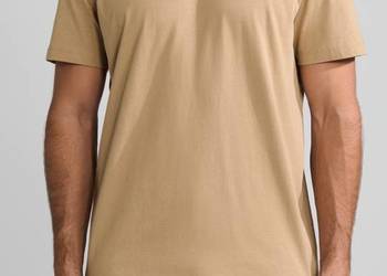beżowy t-shirt męski Sinsay