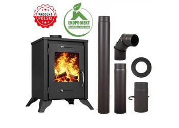 PIEC PIECYK KOZA KOMINEK ZEFIR STALOWY W14 7KW + AKCESORIA K