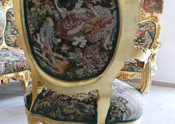 GOBELIN Arystokracja Barokowy Komplet Wypoczynek - Sofa + 4 Fotele + Stół