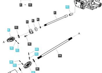 Wałek napędu 4x4 14T/14T / LS XJ25 / TRG380 / LS Tractor 40206648