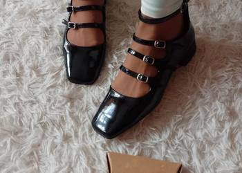 (40) ASOS Design/ Czarne, zmysłowe czółenka z zapięciem z Londynu, NOWE