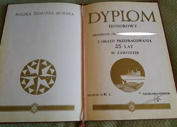 Dyplom Honorowy PŻM Szczecin 1981 r. PRL Polska Żegluga Morska