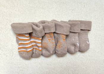 Skarpetki dla noworodka 3 pack 3 pary brązowe frotte miękkie skarpety