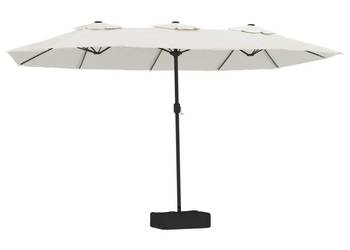 vidaXL Podwójny parasol ogrodowy z LED, piaskowy(SKU:362953)
