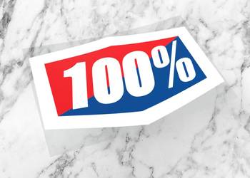 Naklejka 100% 7 x 4,5 cm sto procent cross enduro